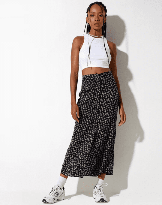 floral midi skirt