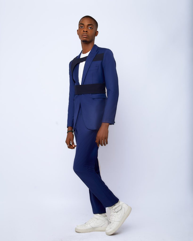 Navy blue Detailed two piece suit